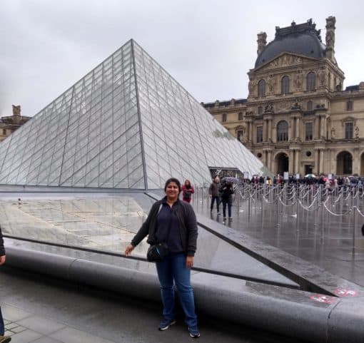 Outside the Louvre Museum in Paris